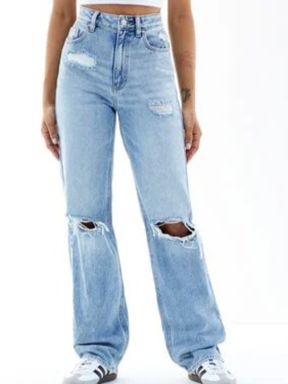 Pacsun 90s Boyfriend jeans size 25 X 31 Distressed Grunge Light wash